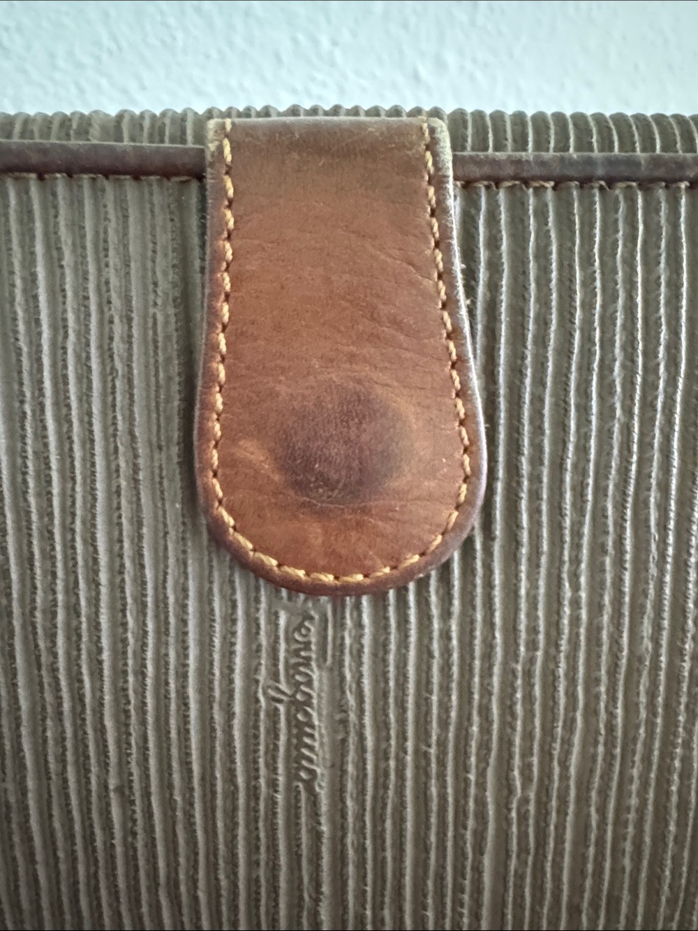 Salvatore Ferragamo Brown Ribbed Fold Wallet with Leather Trim - Picture 8 of 11